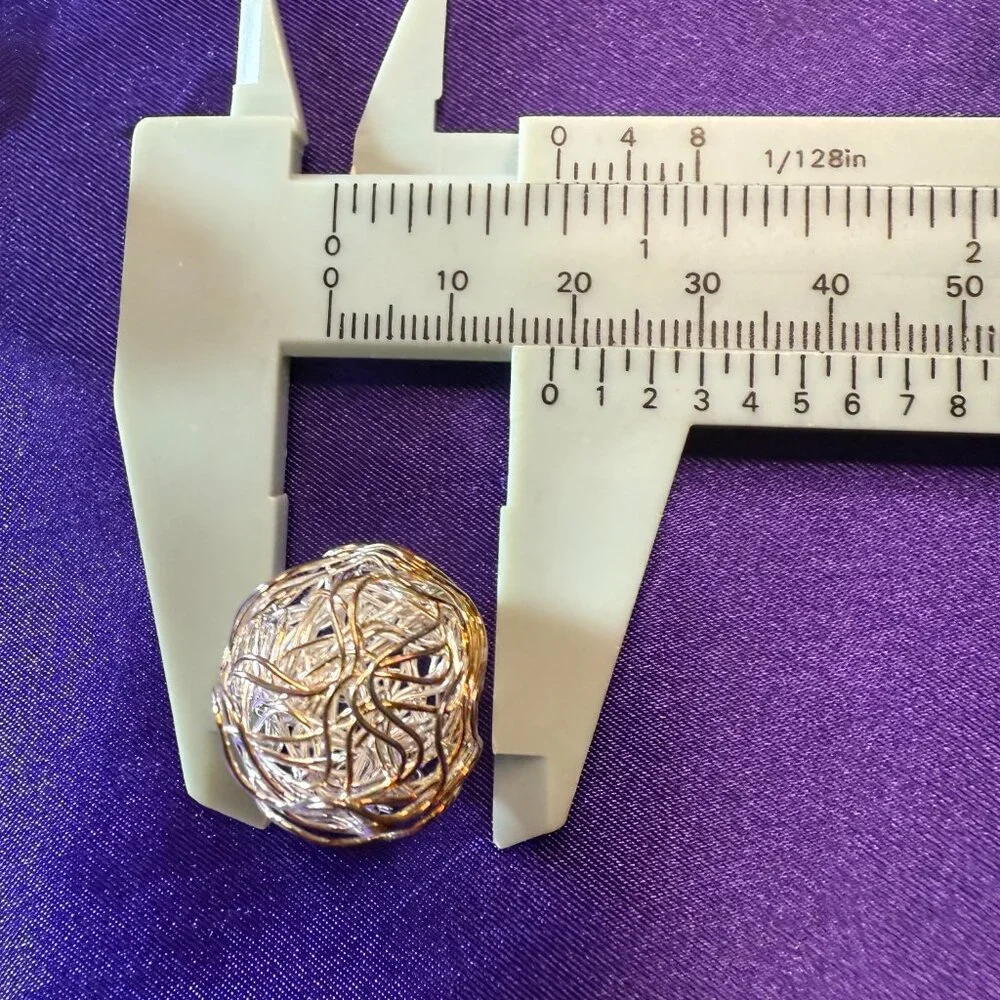 📌40+ Wire Bead Silver Copper Bird Nest Style Craft Beads 15 Millimeters